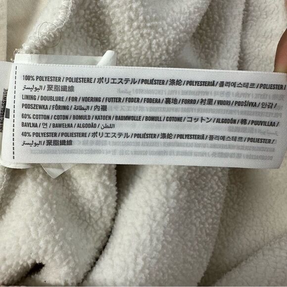 ABERCROMBIE & FITCH Cream and Blush Pink Asymmetrical Snap Fleece Pullover Sz S - Picture 8 of 9